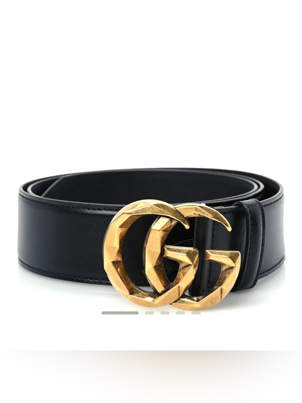Gucci Men’s Plutone Calfskin Geometric Double G W40mm Belt